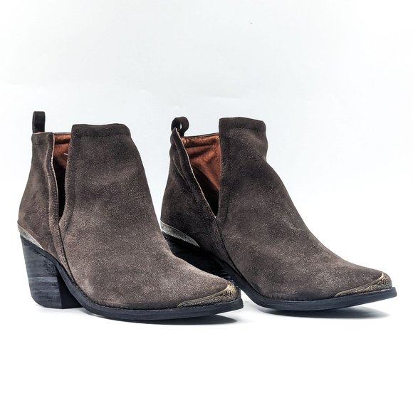 Jeffrey Campbell Cromwell Women Green Suede Western Low ankle boots size 7.5 - Picture 1 of 12